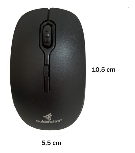 Mouse Sem Fio 1600dpi Pc Notebook Cor Preto