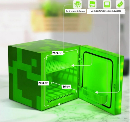 Minecraft Tnt Mini Frigo Fridge Cap 6.7lts 9 Latas