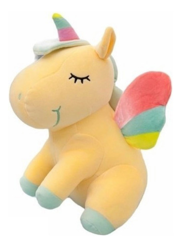 Peluche Unicornio Con Alas De Arcoiris 25cm Cute Importado