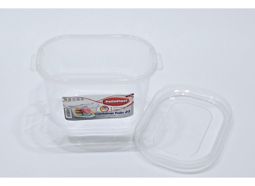 Hermético Rectangular Mediano Tuper 1200 Ml Polinplast Color Blanco