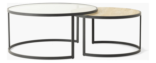 Mesa Lexington Anidada Roble/vidrio Form