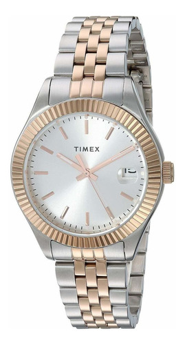 Reloj Mujer Timex Tw2t87000 Cuarzo Pulso Oro Rosa En Acero