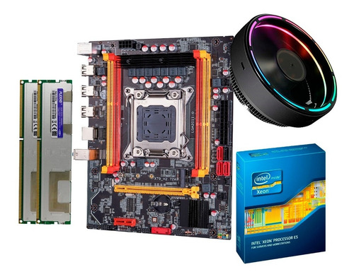 Kit Actualización Xeon Octa Core 16gb Ram E2650 V2+ Cooler Color Negro