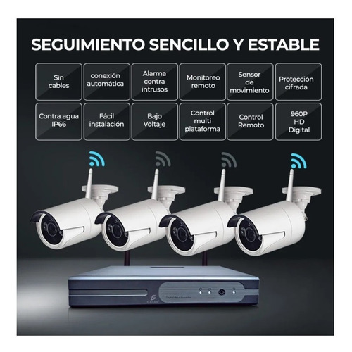 Imagen 5 de 10 de Kit De 4 Camaras Inalambricas Con Dvr Exterior Web26 + 1tb