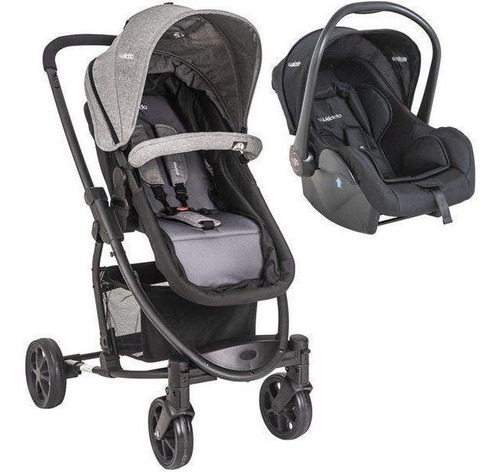 Carrinho De Bebê Travel System Prima Melange Grafite - Kiddo