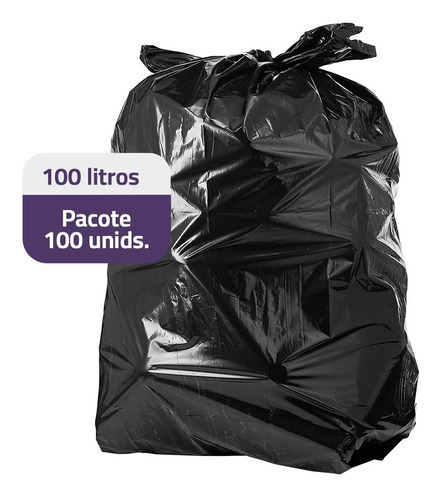 Saco De Lixo 100 Litros Super Resistente  100 Unidades