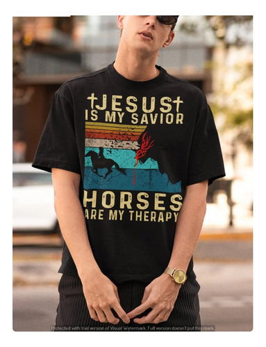 Polera Unisex Jesus Dios Mi Salvador Algodon Estampado