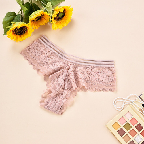 Tanga Corte De Encaje De Mujer Sexy Bragas De 3 Piezas