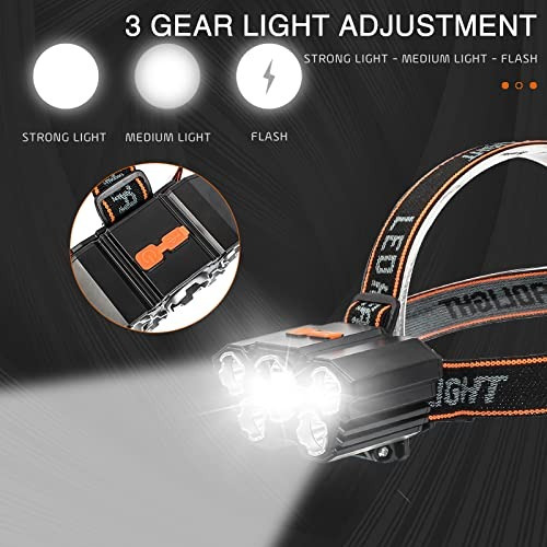Linterna Minero De Cabeza Recargable Head Lamp 5 Led Lintern