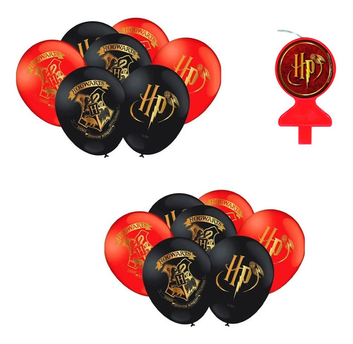 Festa Harry Potter 50 Bolas Personalizadas Do Tema + Vela 