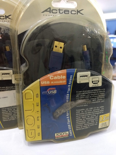 Imagen 1 de 5 de Cable Usb A Minib4p 1.8 Mts A Cteck