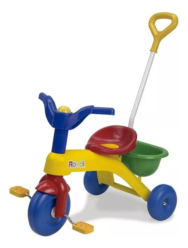 Triciclo Infantil Rondi 1er Triciclo c/Barra amarillo y azul