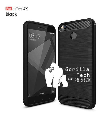 Case Redmi 4x Negro Carbon Tpu Ipaky