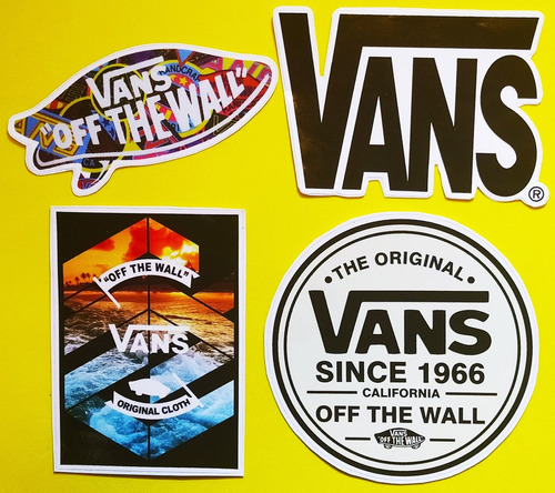 16 Calcomanías 10cm Vans Off The Wall 1966 Skate Surfers 