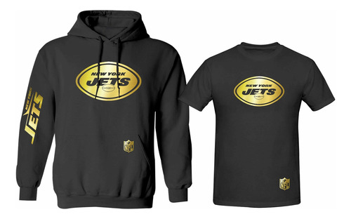 Kit De Sudadera + Playera Estilo New York Jets Gold