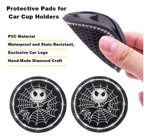 Posavasos De Silicona Negra Para Automóvil Jack Skellington