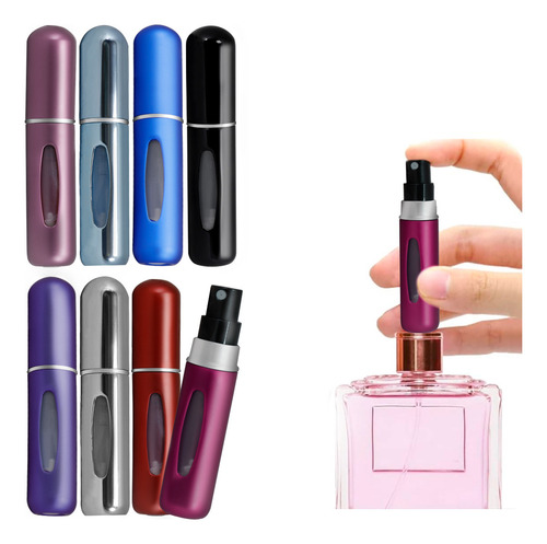 Atomizador de Perfume Portátil y Recargable Slim Company Mini Spray en Cápsula para Viaje, Frasco en Paquete de 8