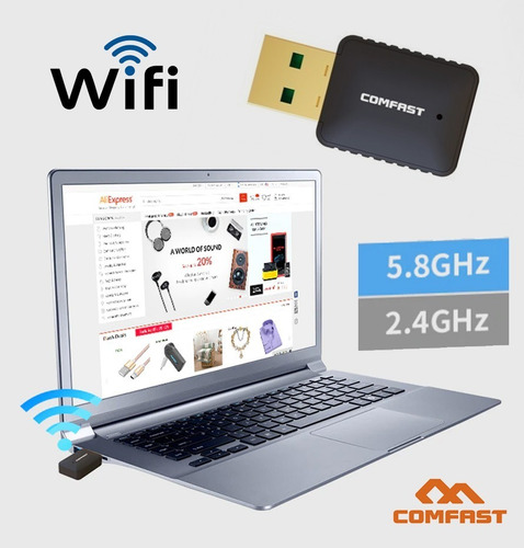 Adaptador Usb Wifi 600mbps 802.11ac 5ghz Tarjeta Red Pc
