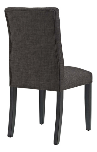 Silla De Comedor Moderna Tapizada Con Botones Capitoné Marró
