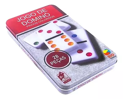 Jogo Domino na Lata Colorido com 28 peças