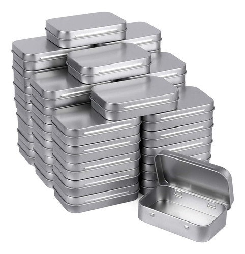 Latas Rectangulares Metálicas Con Bisagras - Kit De Almacena