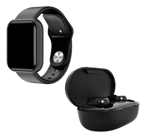 Relógio Smartwatch D20 Pró Atualizado 2022 + Fone Bluetoot Cor Da Caixa Fone Preto Cor Da Pulseira Relógio Preto