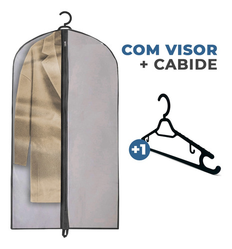 Porta Roupa C Visor Proteção Anti Mofo Capas Tnt Saco 