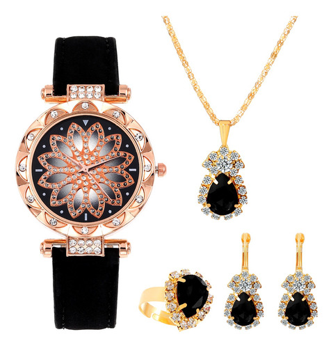 5 Piezas Moda De Las Señoras Reloj Set De Regalo Para Mujer 