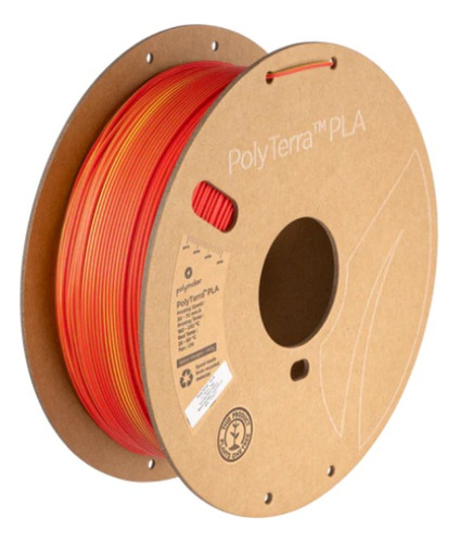 Filamento Polyterra Pla Polymaker, 1.75mm - 1kg Color Sunrise (Red-Yellow)