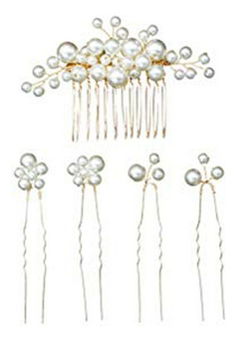 Peines - Amosfun Vintage Hair Combs Wedding Pearl Hair Clips