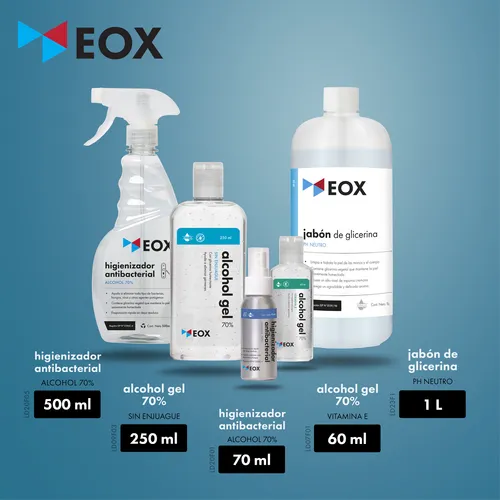 Caja 16 Un. Jabón De Glicerina Ph Neutro Eox 1 Litro