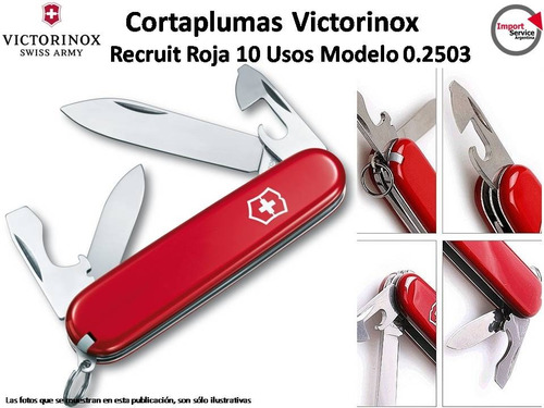 Cortaplumas Victorinox Recruit Roja 10 Usos Modelo 0.2503