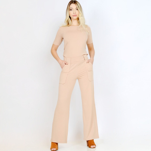 Conjunto Feminino Calça Pantalona Moletinho Inverno Luxo