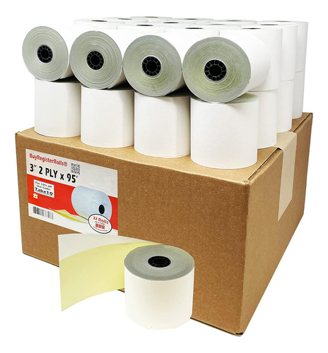 (32 Rollos) Rollos De Papel Autocopiativo De 2 Capas 3 ...