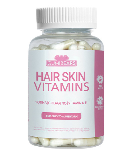 Gumi Bears Hair+skin 1 Mes - Vitamina Cabello, Piel Y Uñas
