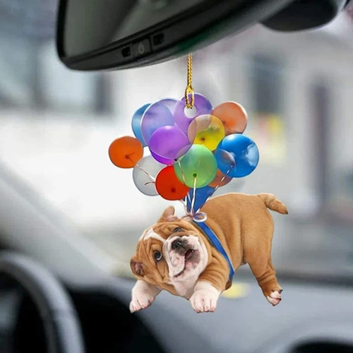 Adorno Colgante Para Coche Con Lindo Perro Z9 Con Globo Colo