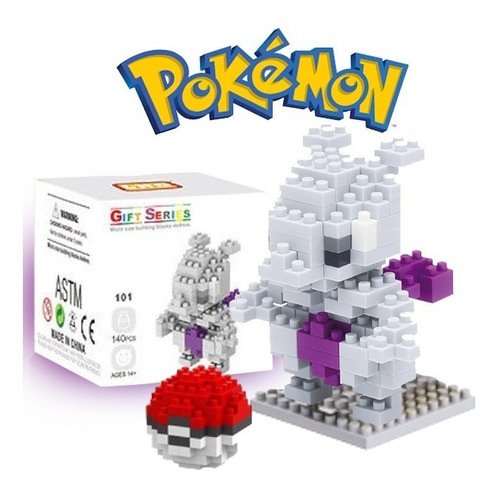 Figura Pokémon - Bloques Armables - Mewtwo - Pokebola