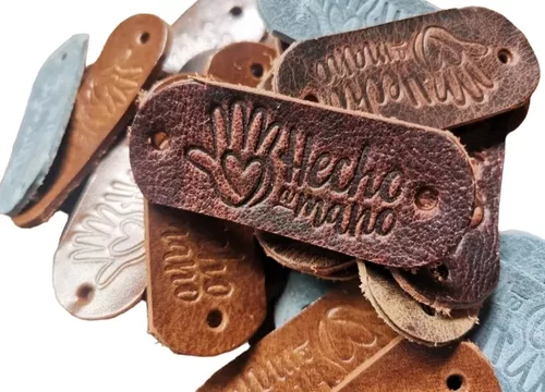 Etiquetas de cuero para ganchillo y tejido, etiquetas de cuero  personalizadas, juego de 25 pc -  México