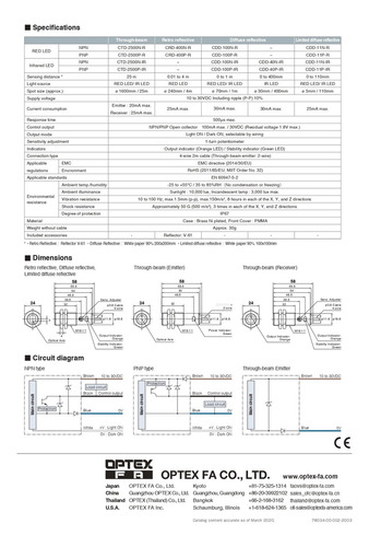 Sensor Fotoelectrico Difuso Barrera M18 Ctd-2500n-ir Optex-f