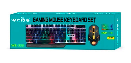 Mouse Y Teclado Gamer Weibo Wb-550 Rgb Sensacion Mecanica