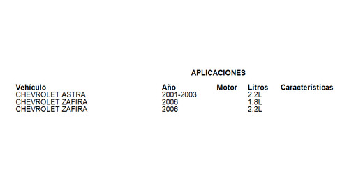 Cadena Engrane Distribución Juego Chevrolet Zafira 2006 1.8l