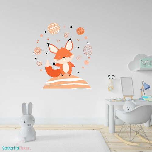 Adesivo De Parede Raposa Cute Baby Decoração Infantil