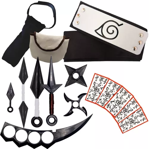 Kit Completo do Naruto / Boneco do Naruto/ Kunai/Shuriken/Bandana