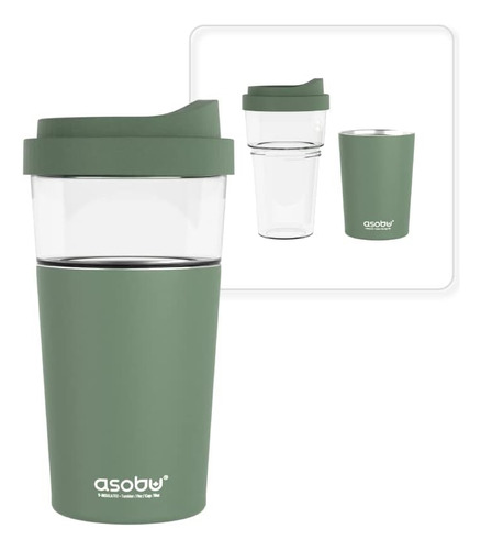 Asobu - Vaso Tritan Con Aislamiento Transparente Para Café H