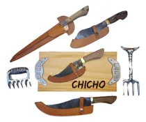 Comprar Utensilios Parrilla  Asado Tabla Madera Hacha Cuchilla Garra