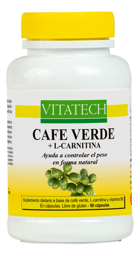 Pastillas De Cafe Verde Vitatech Quemador De Grasa Sabor Sin Sabor