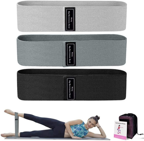 Imagen 9 de 9 de Bandas De Resistencia Elasticas Fitness Set De 3 Colores