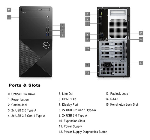 Computadora De Escritorio Dell Vostro 3910 12.a Generación I