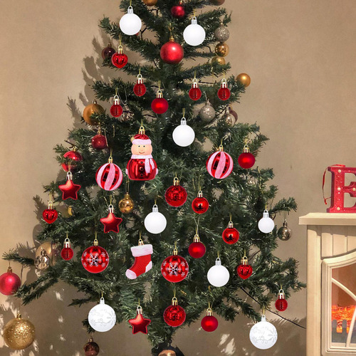 Adornos Navideños Rojos Bolas Decorativas Para Árboles De Na