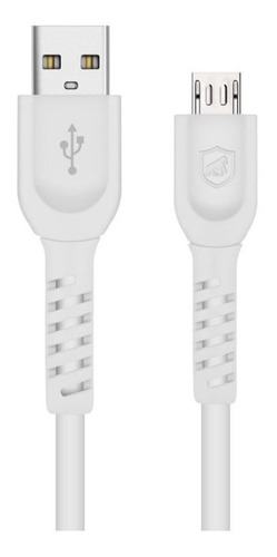 Cabo Dual Shock Micro Usb V8 - Branco - 1,2m - Gshield